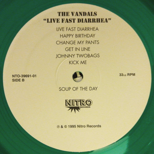 The Vandals : Live Fast Diarrhea (LP, Album, RE, Gre)