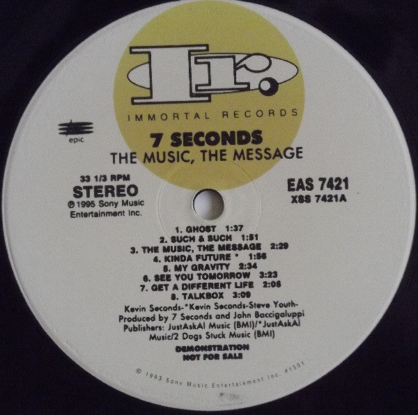 7 Seconds : The Music, The Message (LP, Album, Promo)