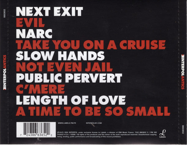 Interpol : Antics (CD, Album, Enh)