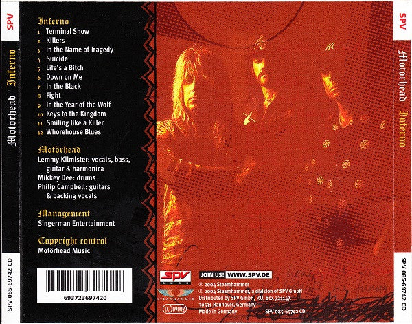 Motörhead : Inferno (CD, Album, RP)