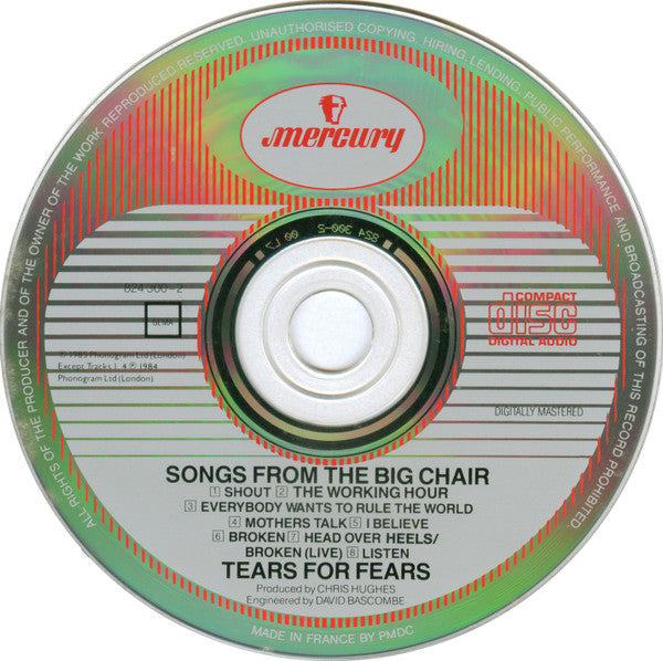 Tears For Fears : Songs From The Big Chair (CD, Album, RE, PMD)