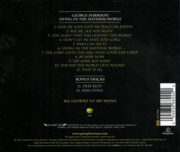 George Harrison : Living In The Material World (CD, Album, RE, RM)