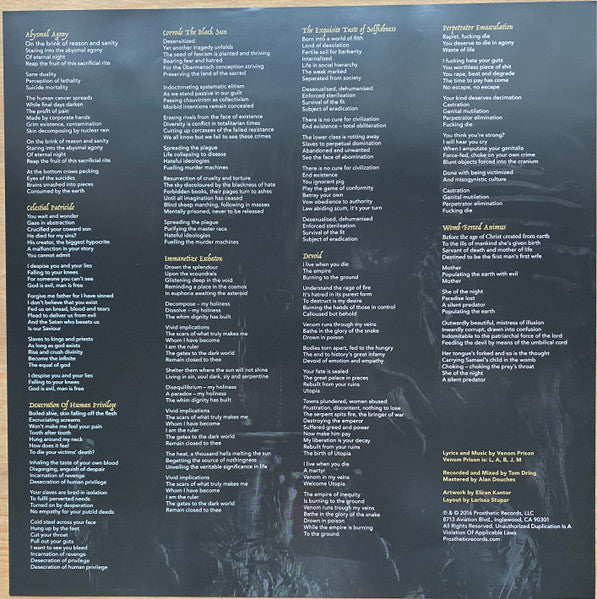 Venom Prison : Animus (LP, Album, Ltd, Gol)