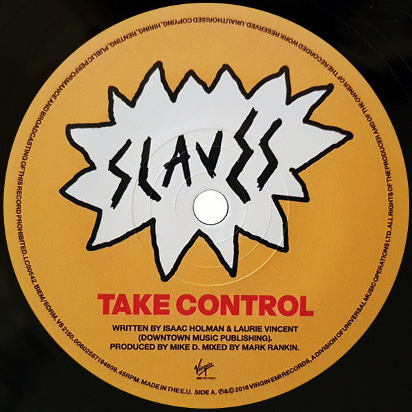 Slaves (3) / Wonk Unit : Take Control / We Are The England (7", Single, Ltd)