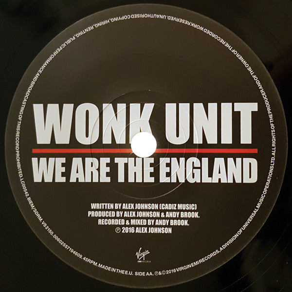 Slaves (3) / Wonk Unit : Take Control / We Are The England (7", Single, Ltd)