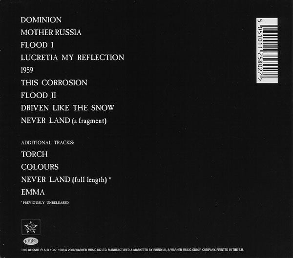 The Sisters Of Mercy : Floodland (CD, Album, RE, RM, Dig)