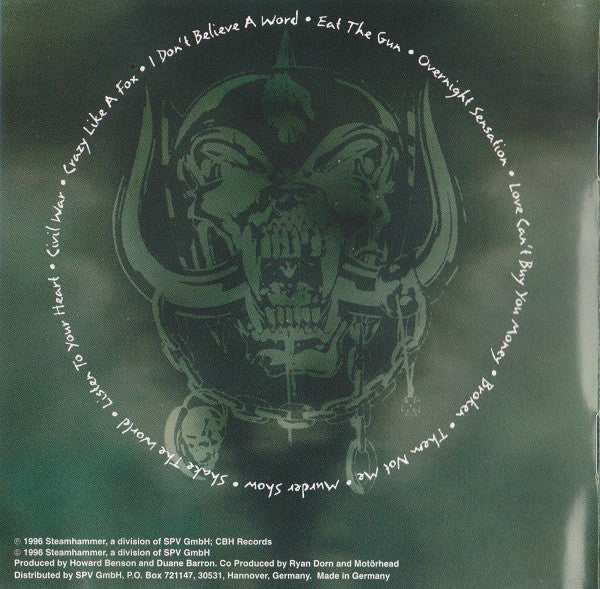 Motörhead : Overnight Sensation (CD, Album)
