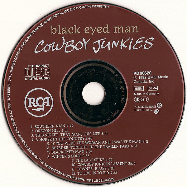 Cowboy Junkies : Black Eyed Man (CD, Album)