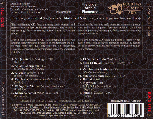 Hossam Ramzy & Rafa El Tachuela : Flamenco Arabe (CD, Album)