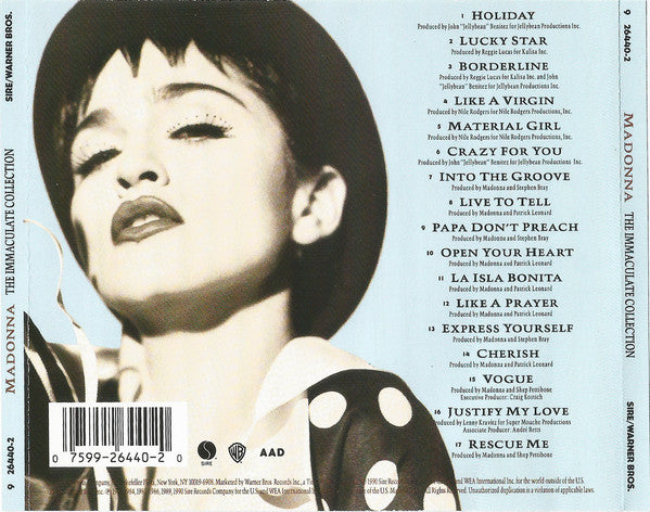 Madonna : The Immaculate Collection (CD, Comp, RP, Cin)