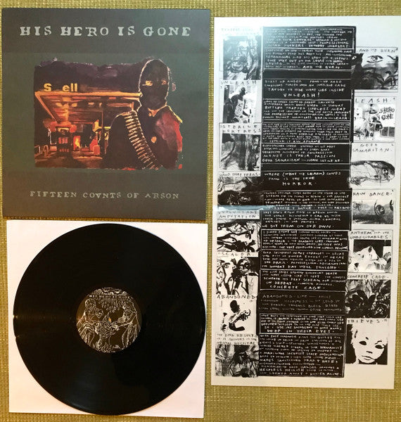 His Hero Is Gone : Fifteen Counts Of Arson (12", Album, RE)