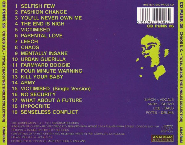 Chaos U.K.* : Total Chaos - The Singles Collection (CD, Comp)