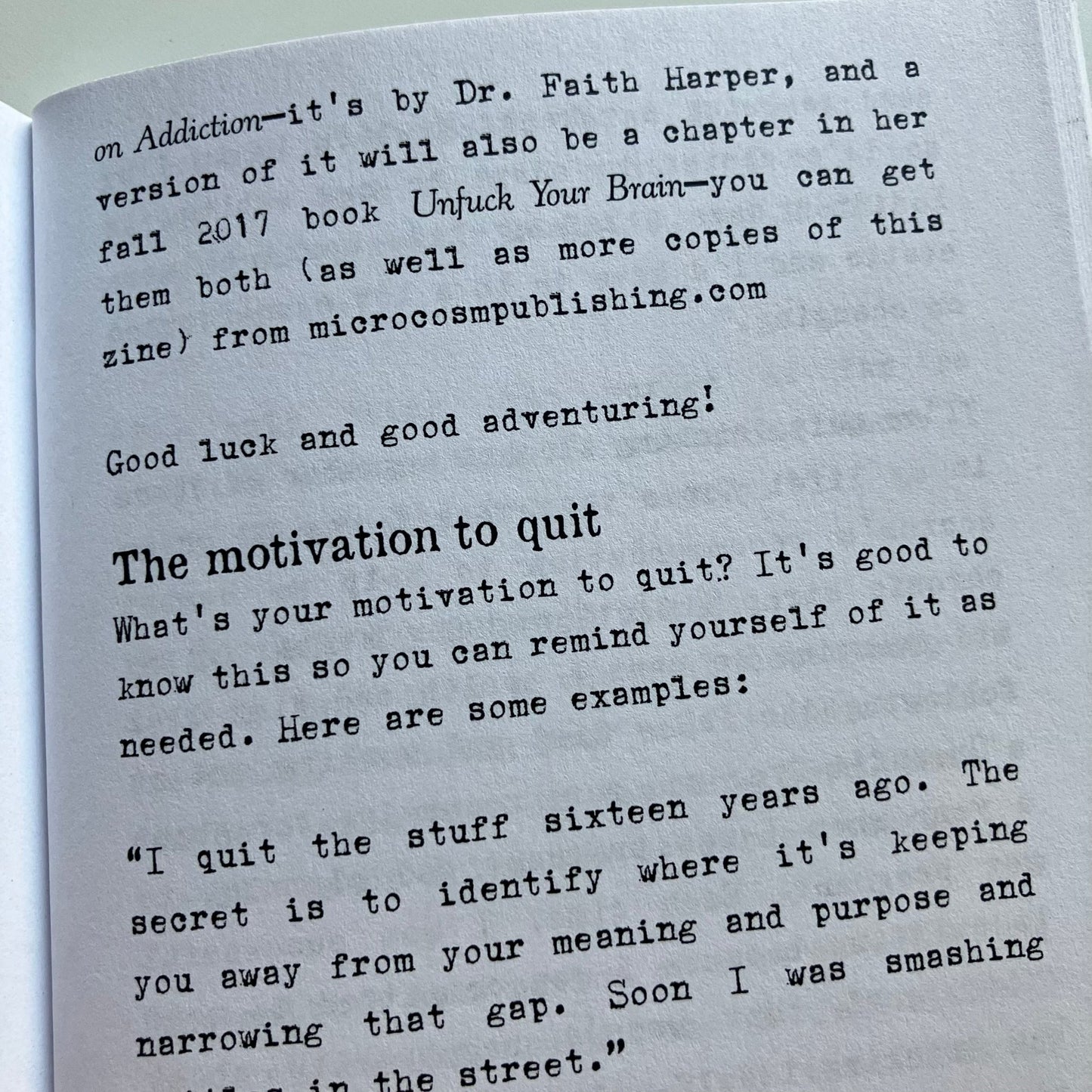 On Quitting: Tips for Kicking Alcohol - Zine - Microcosm