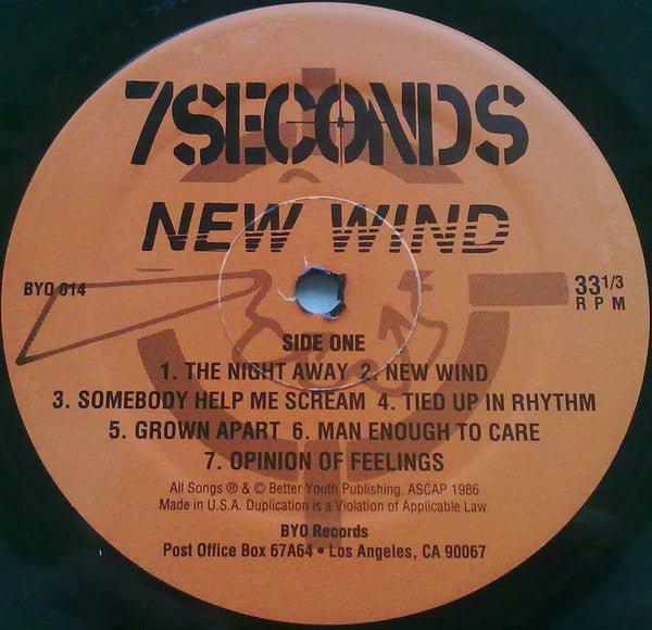 USED: 7 Seconds - New Wind (LP, Album, RE, Ora) - Used - Used