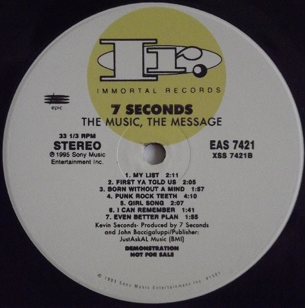 USED: 7 Seconds - The Music, The Message (LP, Album, Promo) - Used - Used