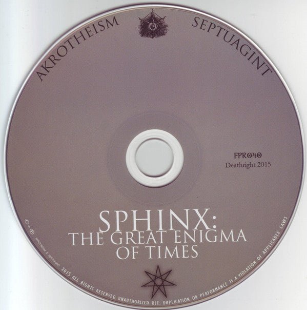 USED: Akrotheism / Septuagint - Sphinx: The Great Enigma Of Times (CD) - Used - Used