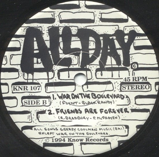 USED: All Day - War On The Boulevard (7", EP) - Used - Used