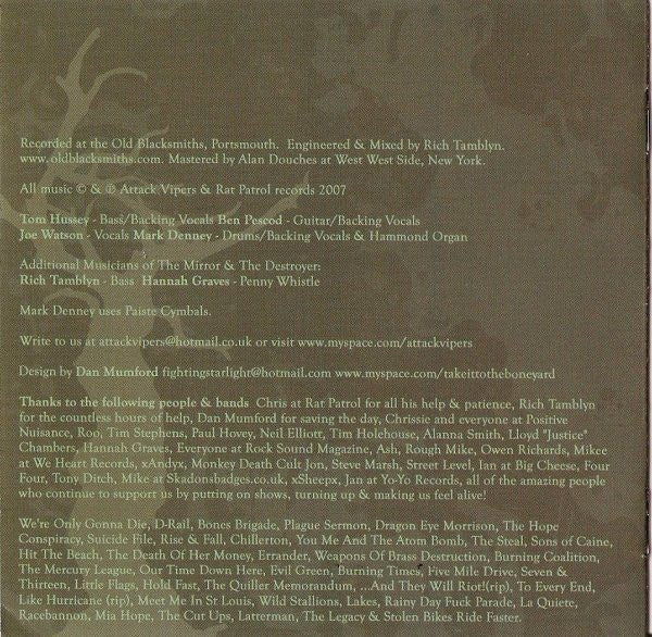 USED: Attack! Vipers! - The Mirror & The Destroyer (CD, Album) - Used - Used