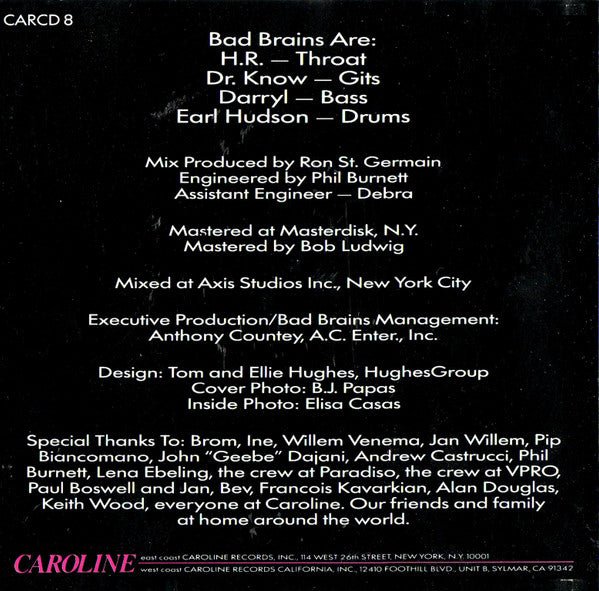 USED: Bad Brains - The Youth Are Getting Restless (Live At The Paradiso, Amsterdam, 1987) (CD, Album) - Used - Used