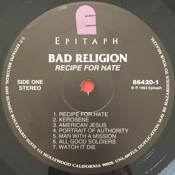 USED: Bad Religion - Recipe For Hate (LP, Album, RE, RP) - Used - Used