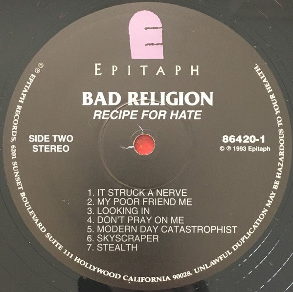 USED: Bad Religion - Recipe For Hate (LP, Album, RE, RP) - Used - Used