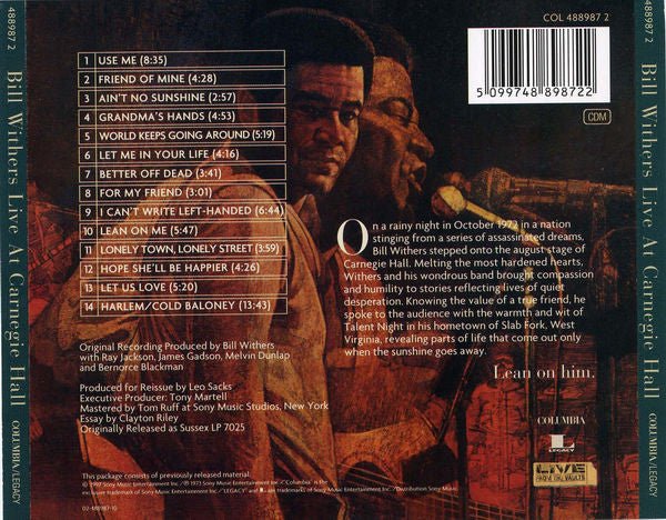 USED: Bill Withers - Bill Withers Live At Carnegie Hall (CD, Album, RE) - Used - Used