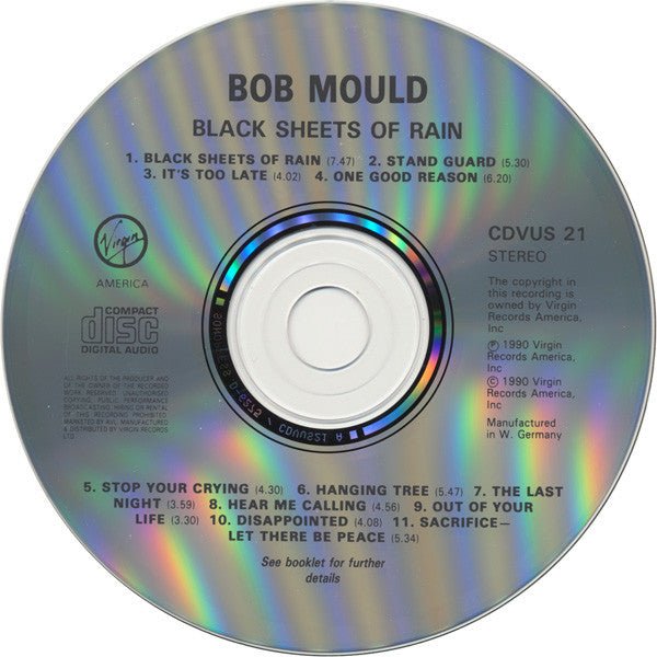 USED: Bob Mould - Black Sheets Of Rain (CD, Album) - Used - Used