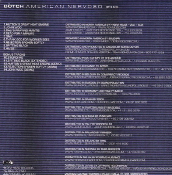 USED: Botch - American Nervoso (CD, Album, Promo, RE, Car) - Used - Used