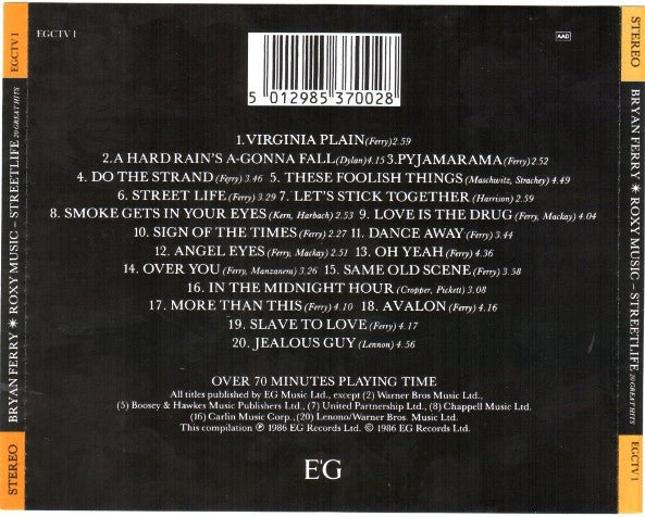 USED: Bryan Ferry / Roxy Music - Street Life - 20 Great Hits (CD, Comp) - Used - Used