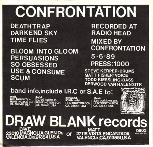 USED: Confrontation - 1989 (7", EP) - Used - Used