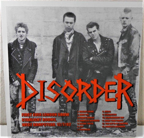 USED: Disorder - First Ever London Show Starlight Rooms, West Hampstead. 12/7/82 (LP, Album, Ltd, Unofficial, W/Lbl) - Used - Used
