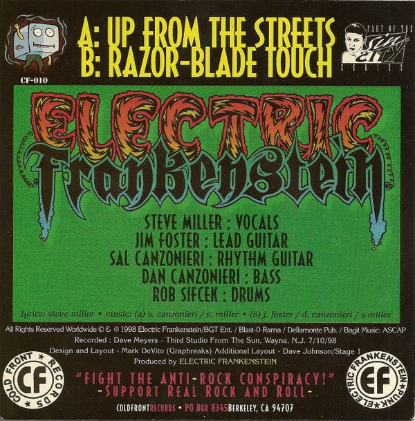 USED: Electric Frankenstein - Up From The Streets (7", Single) - Used - Used