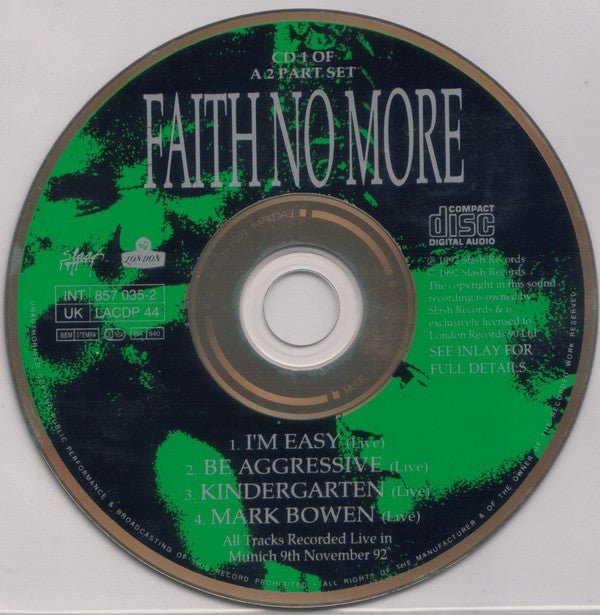 USED: Faith No More - I'm Easy (Live) / Be Aggressive (Live) (CD, Single, Ltd, CD1) - Used - Used