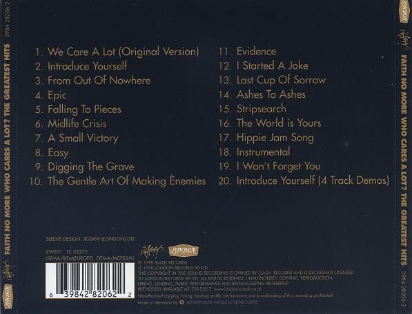 USED: Faith No More - Who Cares A Lot? The Greatest Hits (CD, Comp, RE, WMM) - Used - Used