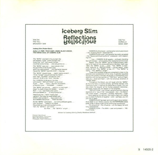 USED: Iceberg Slim - Reflections (CD, Album, RE) - Used - Used