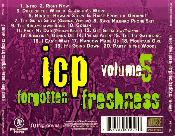 USED: Insane Clown Posse - Forgotten Freshness Volume 5 (CD, Comp) - Used - Used