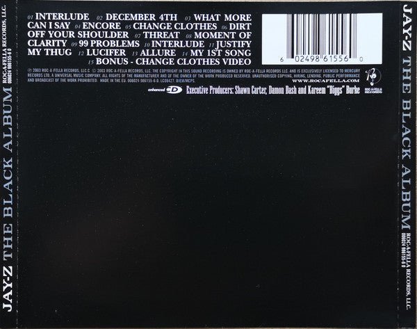 USED: Jay - Z - The Black Album (CD, Album, Enh, S/Edition) - Used - Used