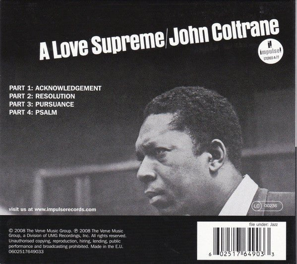 USED: John Coltrane - A Love Supreme (CD, Album, RE, RM, Dig) - Used - Used