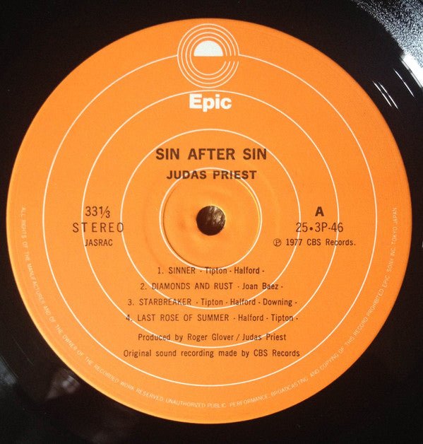 USED: Judas Priest = Judas Priest - Sin After Sin = 背信の門 (LP, Album, RE) - Used - Used