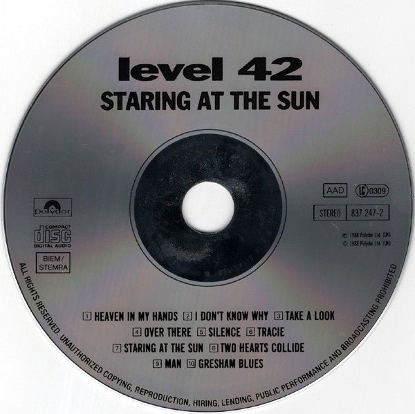USED: Level 42 - Staring At The Sun (CD, Album) - Used - Used