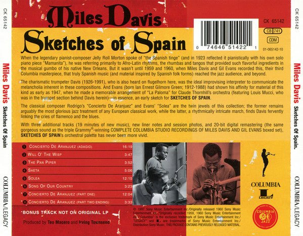 USED: Miles Davis - Sketches Of Spain (CD, Album, RE, RM) - Used - Used