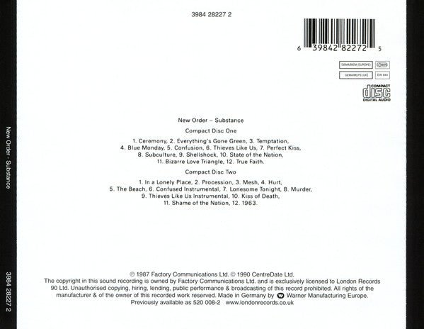USED: New Order - Substance (2xCD, Comp, RE, RP, Cin) - Used - Used