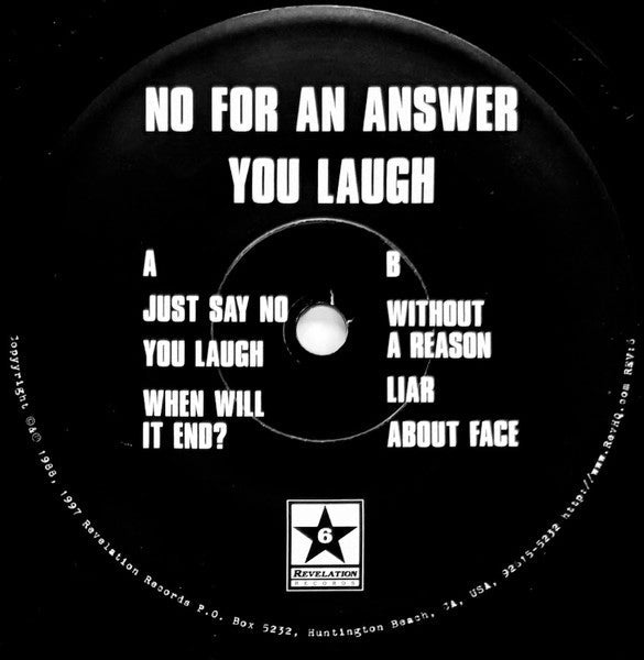 USED: No For An Answer - You Laugh E.P. (7", EP, RE, Rev) - Used - Used
