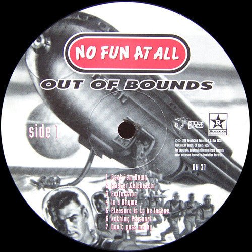 USED: No Fun At All - Out Of Bounds (LP, Album) - Used - Used