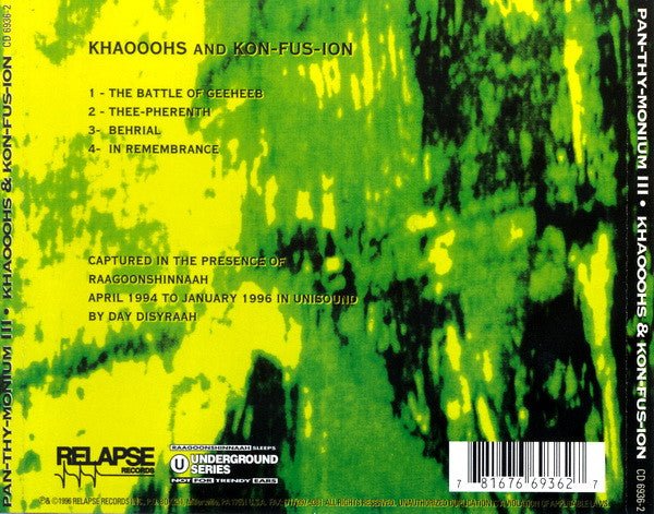 USED: Pan-Thy-Monium* - Khaooohs And Kon-Fus-Ion (CD, Album) - Used - Used
