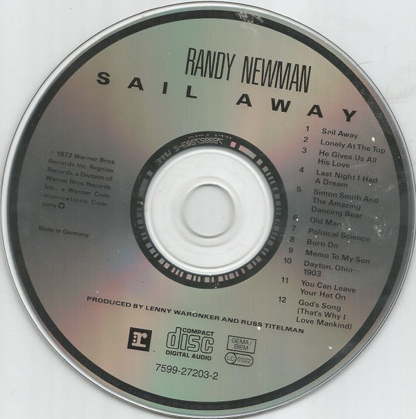 USED: Randy Newman - Sail Away (CD, Album, RE) - Used - Used