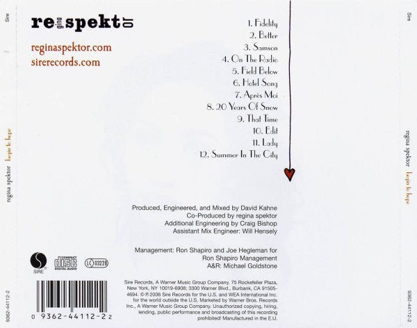 USED: Regina Spektor - Begin To Hope (CD, Album) - Used - Used