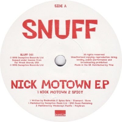 USED: Snuff - Nick Motown E.P (7", EP) - Used - Used