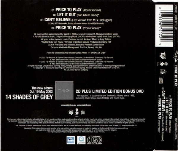 USED: Staind - Price To Play (CD, Single, Enh) - Used - Used