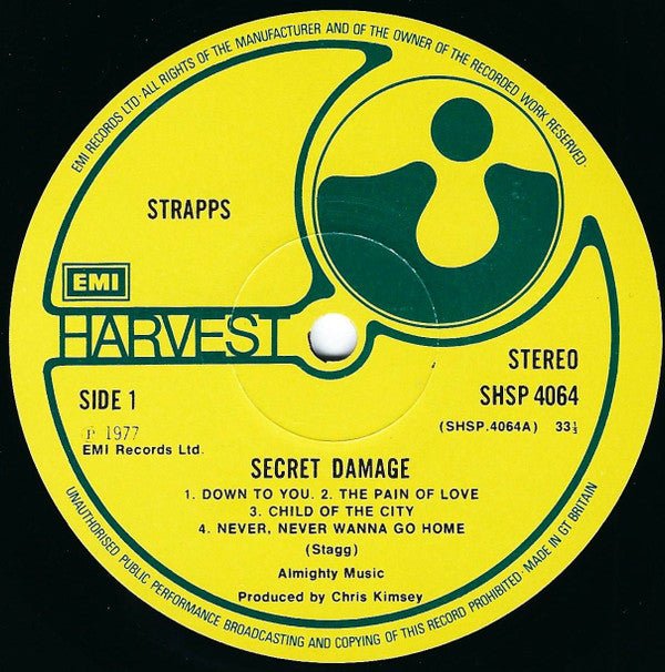 USED: Strapps - Secret Damage (LP, Album) - Used - Used